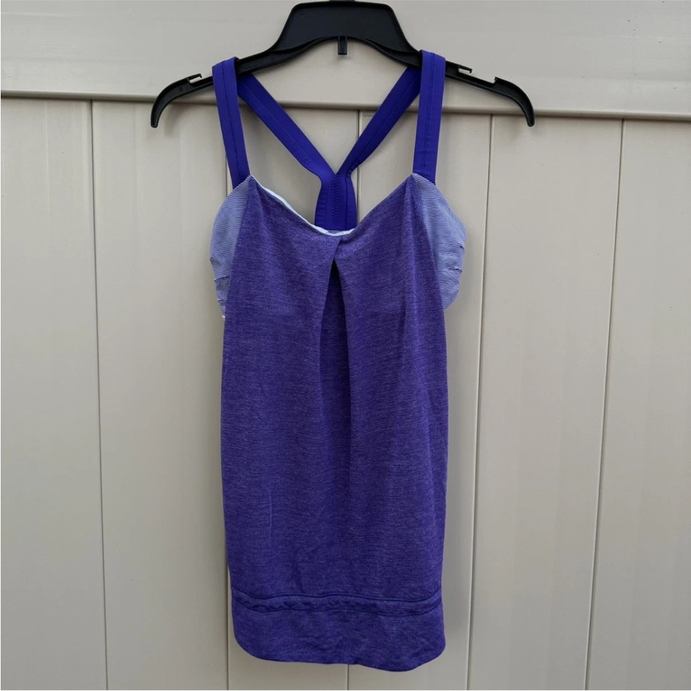 Lululemon Rest Less tank Purple Built in Bra Size 6